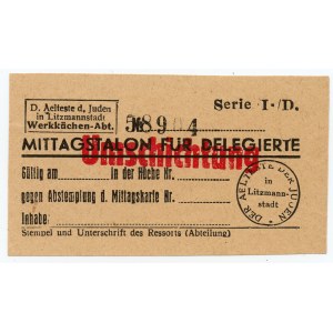 Getto Łódź (Litzmannstadt Ghetto), Talon żywnościowy dla delegatów