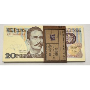 PACKAGE BANQUE - 20 zloty 1982 - Série AM - Numéroté consécutivement avec RADAR 5089805
