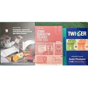 Set of 3 pieces, catalogs and price list of banknotes