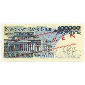 100,000 PLN 1990 - Series A 0000000 - SPECIMEN MODEL No.0646*.
