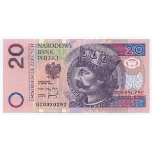 20 złotych 1994 - GC 0330292 / GC0330792 - dwie różne numeracje - RZADKOŚĆ