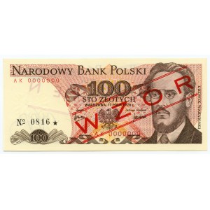 100 złotych 1976, seria AK 0000000 - WZÓR No 0816*