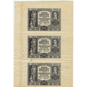 20 złotych 1940 - wycinany z arkusza