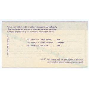 NARODOWY BANK POLSKI - SPECIMEN X 0000000 - Chèque de voyage 500 PLN