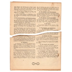 Polisa ubezpieczeniowa Towarzystwa Ubezpieczeń „Silesia” Spółka Akcyjna z 1940 roku
