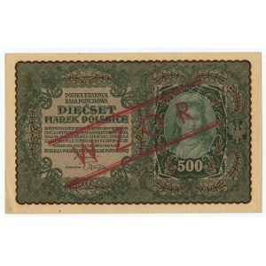 500 polských marek 1919 - 1. série BF - KAMIŃSKI MODEL