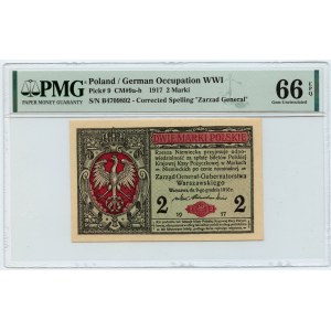 2 polské marky 1916, Generál, série B - PMG 66 EPQ