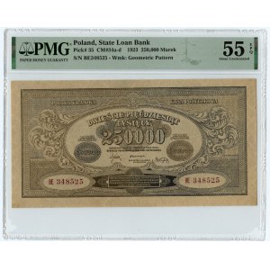 250.000 marek polskich 1923 - seria BE - PMG 55 EPQ - nie notowana w katalogu Cz. Miłczaka