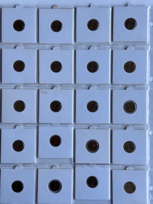 Third Republic, 1 penny 1999, set of 96 coins in holders