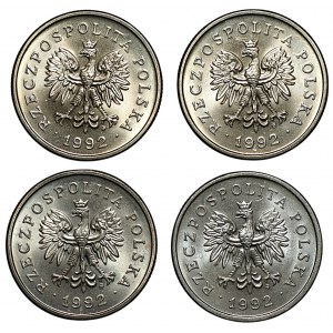 III RP, 1 zlotý 1992, sada 4 mincí, mincovna