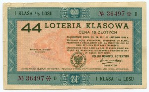 44 Class Lottery 1939 - number 36497D