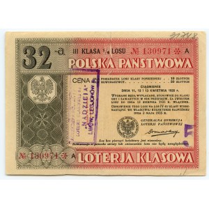 32 Loteria Klasowa 1935 - numer 130971A
