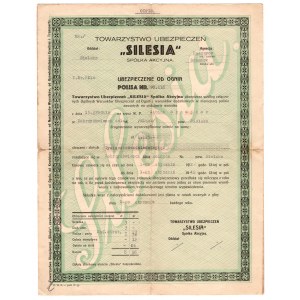 Polisa ubezpieczeniowa Towarzystwa Ubezpieczeń „Silesia” Spółka Akcyjna z 1932 roku