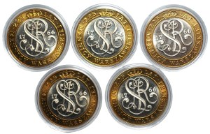 People's Republic of Poland, 20,000 gold 1991, 225 years of the Warsaw mint, set of 5 pieces