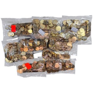 III RP, Woreczki mennicze, 100 x 1 oraz 5 groszy (2006-2022) zestaw 9 sztuk woreczków