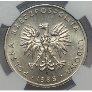 PRL, 20 złotych 1985, NGC MS 64