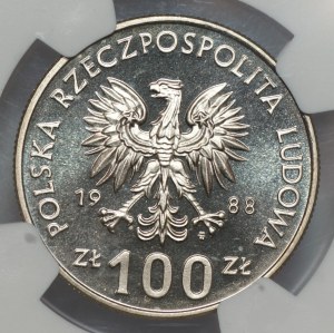 People's Republic of Poland, 100 gold 1988, NGC PF 68 ULTRA CAMEO, SECOND MAX NOTA