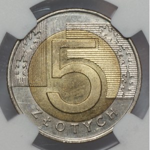 III RP, 5 złotych 1994, NGC MS 64