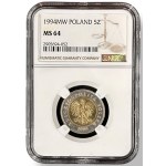 III RP, 5 złotych 1994, NGC MS 64