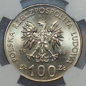 People's Republic of Poland, 100 gold 1988, mint destruct, NGC MS 66