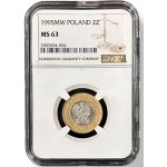 III RP, 2 złote 1995, NGC MS 63
