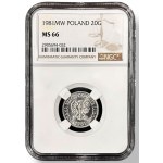 PRL, 20 groszy 1981, NGC MS 66