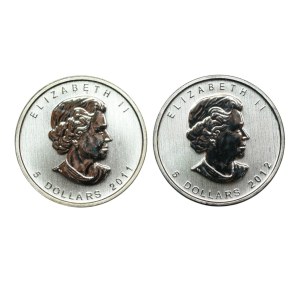 Kanada, 5 dolarów (2011-2012), zestaw 2 sztuk
