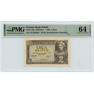2 złote 1936, seria CE, PMG 64