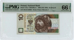 Third Republic, 10 gold 1994, series IW, PMG 66 EPQ
