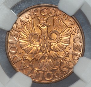 II RP, 5 pennies 1938, NGC MS64 RD