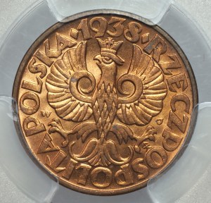 II RP, 5 pennies 1938, PCGS MS65 RD