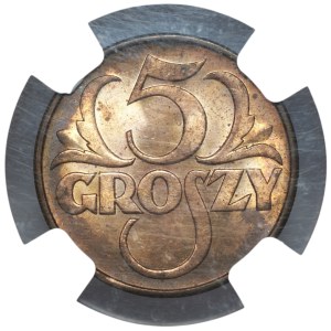 II RP, 5 pennies 1937, NGC MS 63 RB