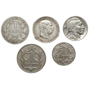 SET of 5 coins - 1887 - 1937