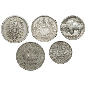 SET 5 sztuk monet - 1887 - 1937
