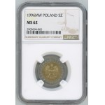 III RP, 5 złotych 1996, NGC MS 62