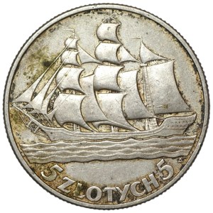 II RP, 5 gold 1936, Sailing ship