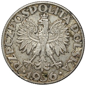 II RP, 5 gold 1936, Sailing ship