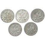 II RP, 2 złote (1932-1934), Polonia, zestaw 5 sztuk