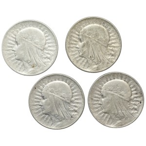 II RP, 5 gold (1932-1934), Polonia, set of 4 pieces