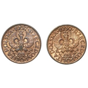 II RP, 1 penny 1939, set of 2 pieces