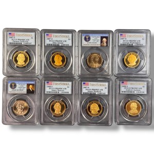 USA, Prezydenci USA - zestaw 8 monet w PCGS