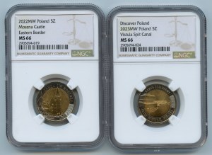 Third Republic, 5 gold (2022-2023), NGC MS66, set of 2 coins