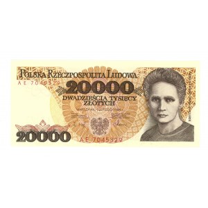 PRL, 20.000 złotych 1989, seria AE