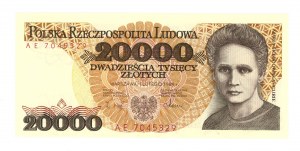 People's Republic of Poland, 20,000 zloty 1989, AE series