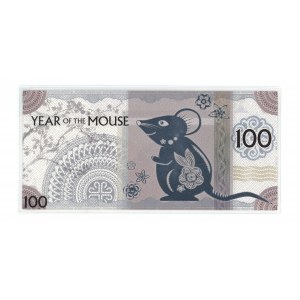 Mongolia, 100 togrog 2020, seria YOM, Rok myszy
