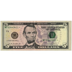 USA, 5 dolarów 2013, seria z gwiazdką MF 03443411★