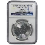 Kanada, 5 dolarów 2014, Liść klonowy, NGC MS 68