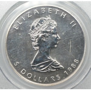 Kanada, 5 dolarów 1988, Liść klonowy, PCGS MS67