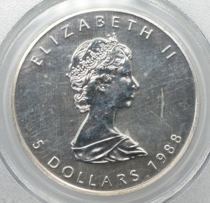 Canada, $5 1988, Maple Leaf, PCGS MS67
