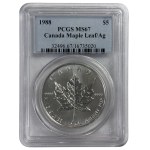 Kanada, 5 dolarów 1988, Liść klonowy, PCGS MS67
